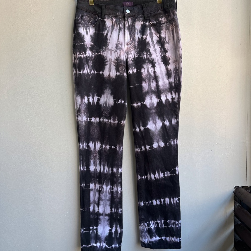Black and White Tie-Dye Jeans